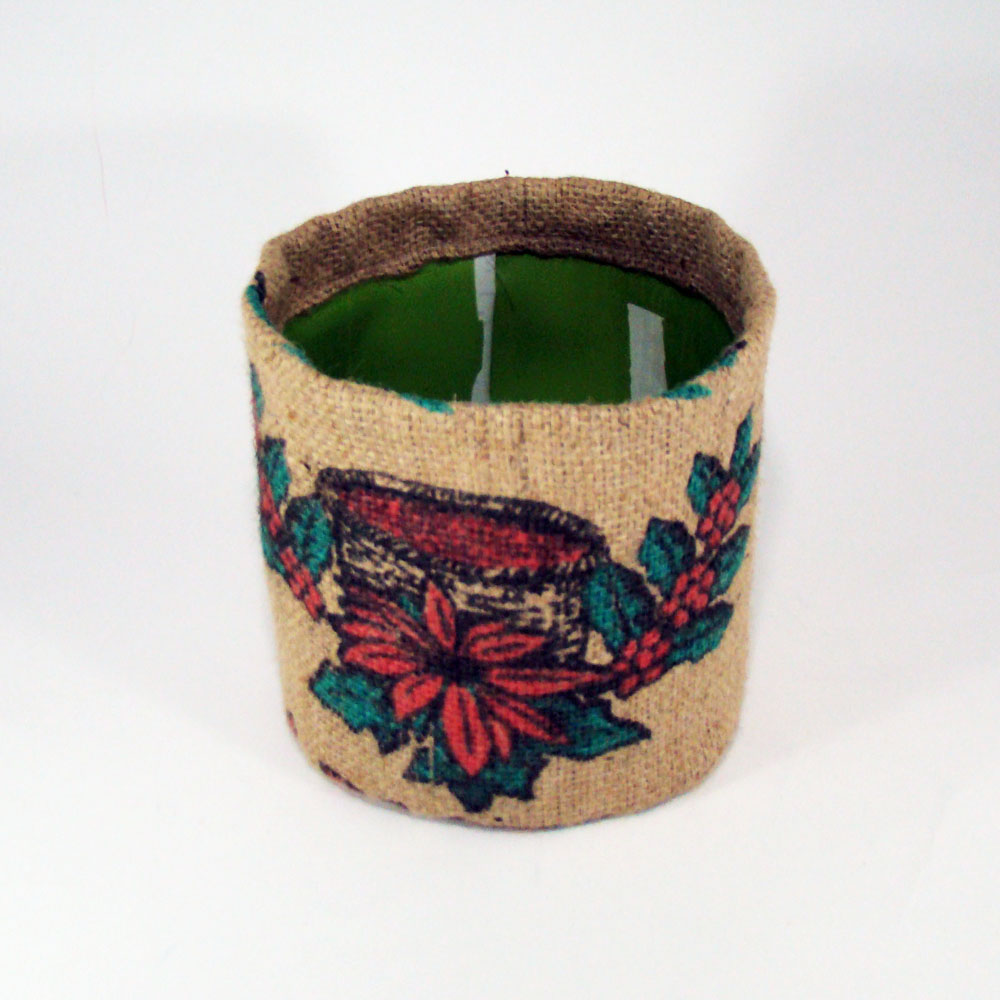 cache pot en toile de jute et bâche grand modèle